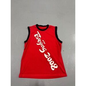 Beijing 2008 Olympics Sleeveless Shirt Mens Large Red Black Athletic Tank Top
